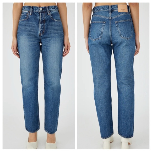 MOUSSY VINTAGE WHITNEY WIDE STRAIGHT {$360} BLUE Classic Blue Women's Jeans 26 - Picture 1 of 11